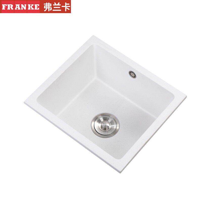 弗兰卡中岛吧台方形白色石英石水槽大小号单槽台下台上厨房洗碗池