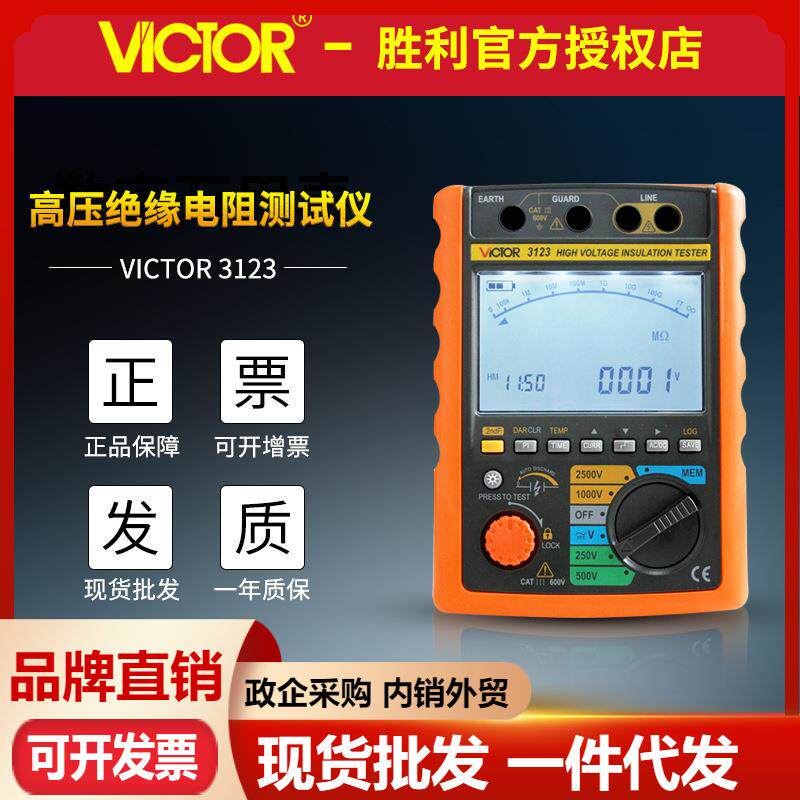VICTOR胜利VC3123/VC3125高压绝缘电阻测试仪5000V数字兆欧表摇表