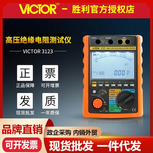 VICTOR胜利VC3123/VC3125高压绝缘电阻测试仪5000V数字兆欧表摇表