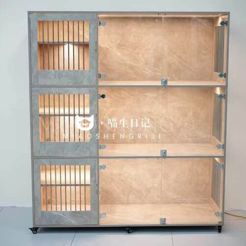 实木猫别墅猫舍繁育柜宠物店展示柜猫笼子猫柜