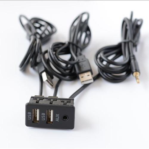 车载通用型改装双USB接口+AUX接口充电USB DIY延长 开关座子