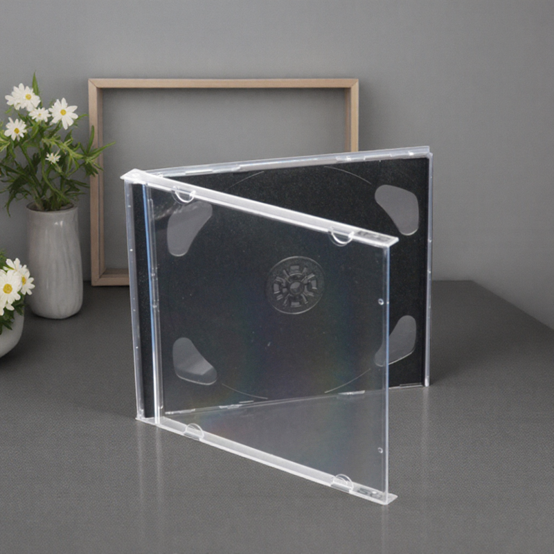 加厚光盘盒透明标准双碟装CD-R碟片收纳盒实体CD光盘盒子双片装专