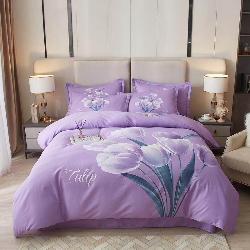 正品高纯端棉厚1床00%纯棉拉丝四件套被套单冬季简易床加上用品