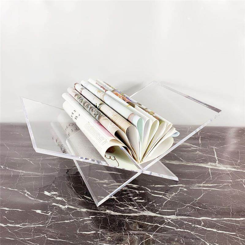 现代简约售楼处样板间大理石亚克力书架书报夹摆件杂志架软装饰品