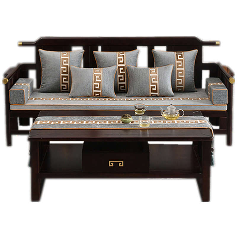 秋冬加厚雪尼尔实木沙发垫高档中式红木家具老式木质椅子海绵坐垫