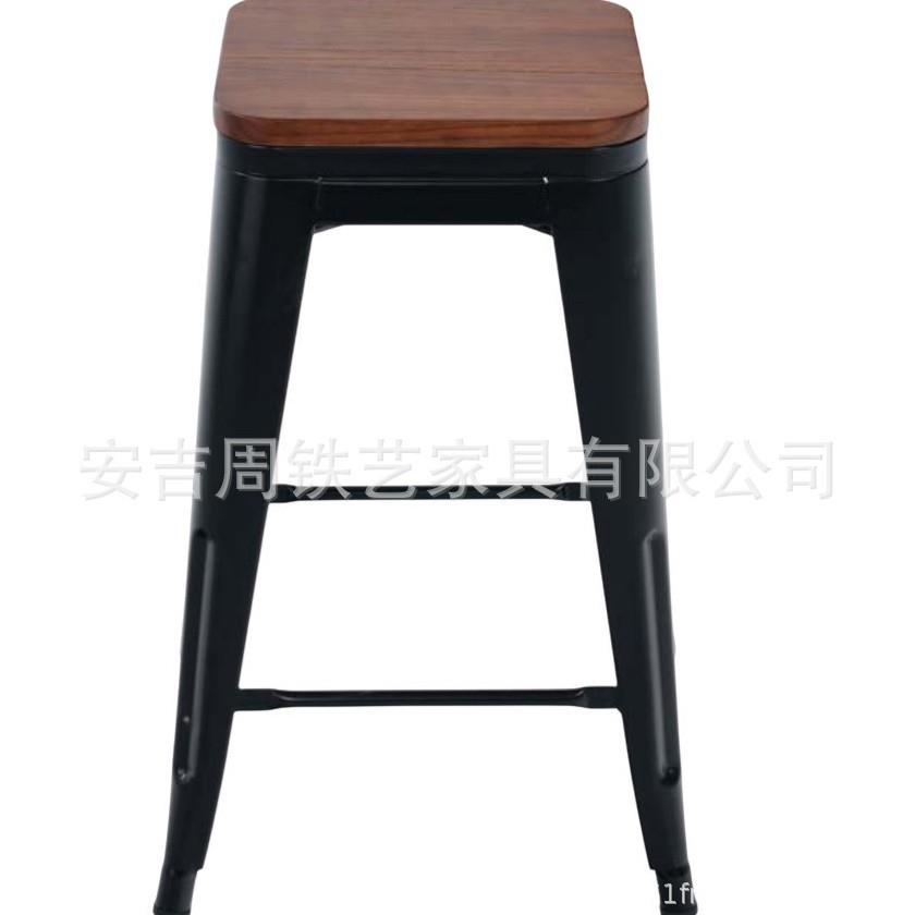 台0吋75cm高方形颜色木板可3铁皮凳凳吧台吧椅酒吧椅T630椅子铁艺