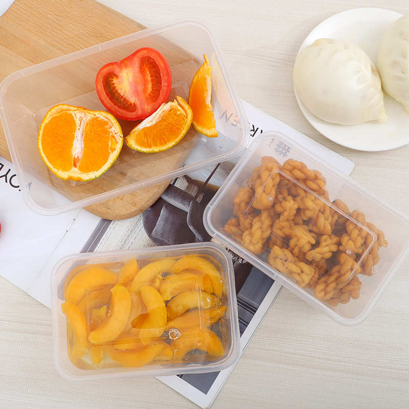 pp塑料批发透明厂家一次性盒方形长方形外卖500ml打包餐盒黑色