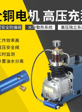 电动高压打气机30mpa 40mpa充气泵4500psi 220V/110V单缸水冷循环