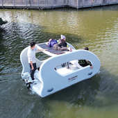 太阳能水上电动充气游艇度假村充气游船钓鱼露营艇皮划艇冲锋舟