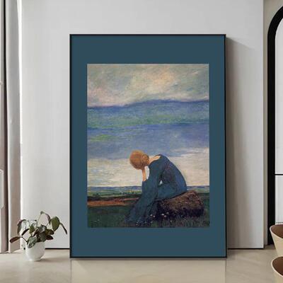 《Sehnsucht 》复古蓝调风景装饰画欧式小众摆画卧室书房墙面挂画