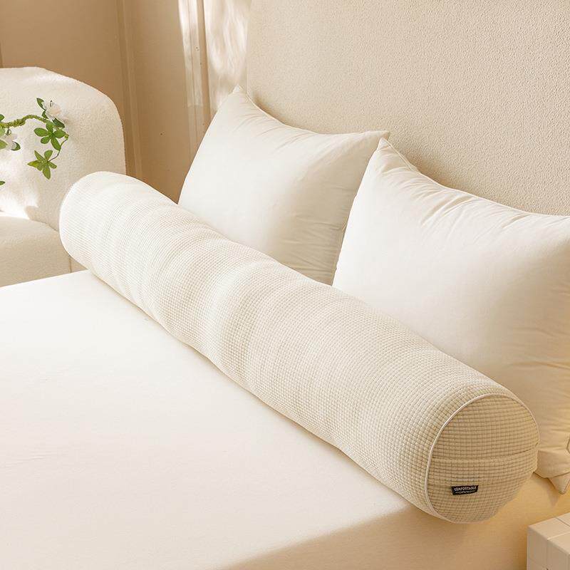 新款床头靠枕奶油风床上靠垫护腰客厅沙发靠背纯白长条软包拆洗