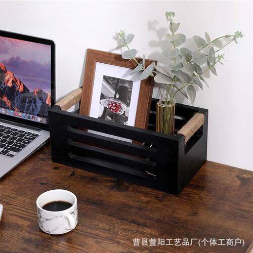 实木浴室收纳盒简约家用卫生间洗漱用品卷纸置物盒桌面杂物收纳筐