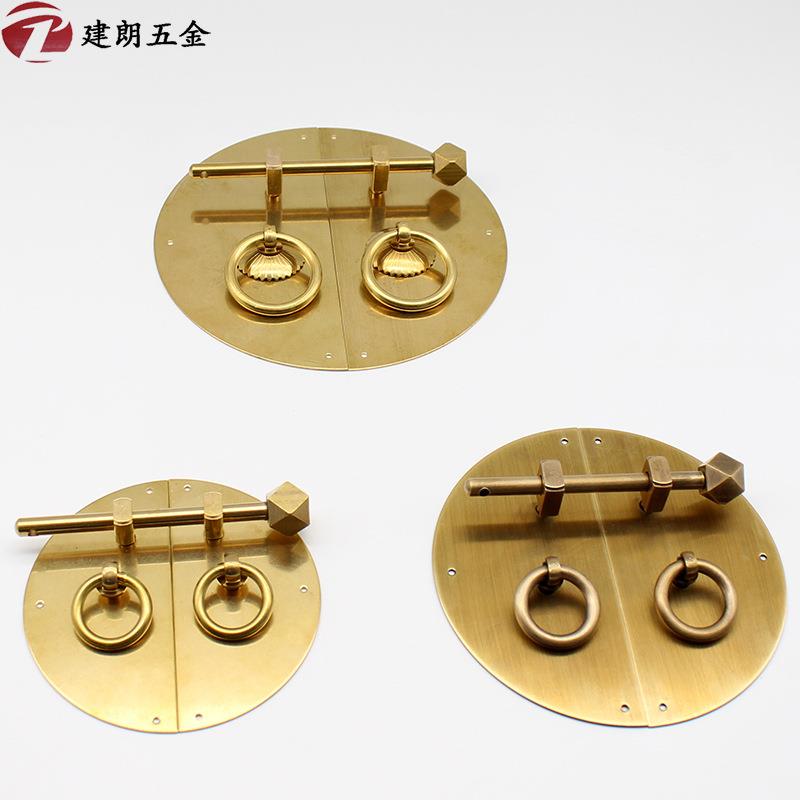 新款直销中式仿古圆盘拉手家具纯铜拉手书柜衣柜橱柜鞋柜柜门全铜