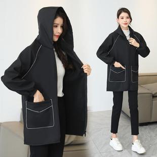 秋冬新款 罩衣女防水防油成人厨房围裙耐脏加绒加厚护衣外套工作服