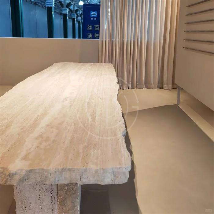 服装店展示台黄洞石摆放台装饰摆台餐桌子别墅样板房餐厅长方形桌