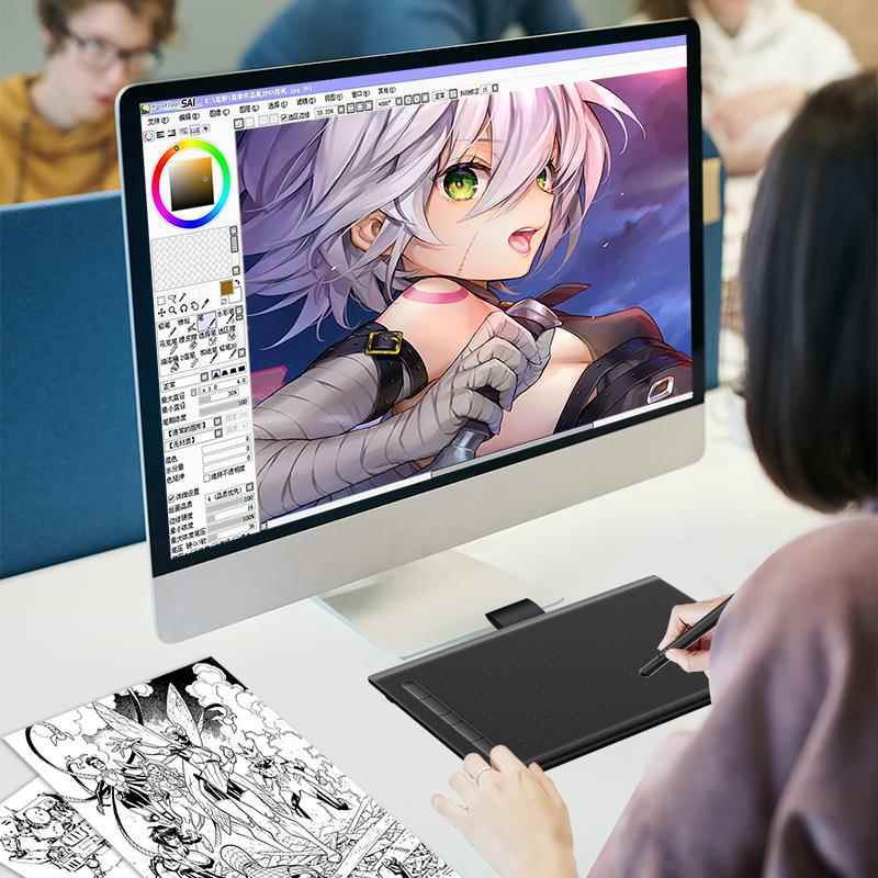 连WP9625N数位板WP96电25N可接手机手绘板脑绘画板手板网课写输入