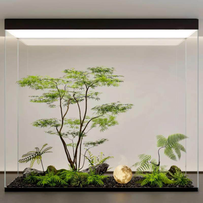 彷真绿色植物高端轻奢鸡爪槭树客厅彷生室内植物盆栽摆件落地装饰