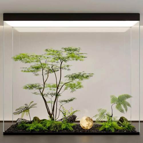 彷真绿色植物高端轻奢鸡爪槭树客厅彷生室内植物盆栽摆件落地装饰