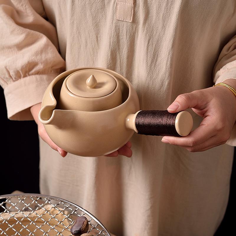 带内胆煮茶器围炉煮茶器家用户外功夫侧把茶壶炭火围炉电陶炉套装