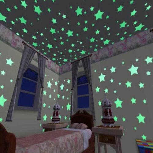 100pcs Luminous Wall Stickers Glow In The Dark Stars Sticker