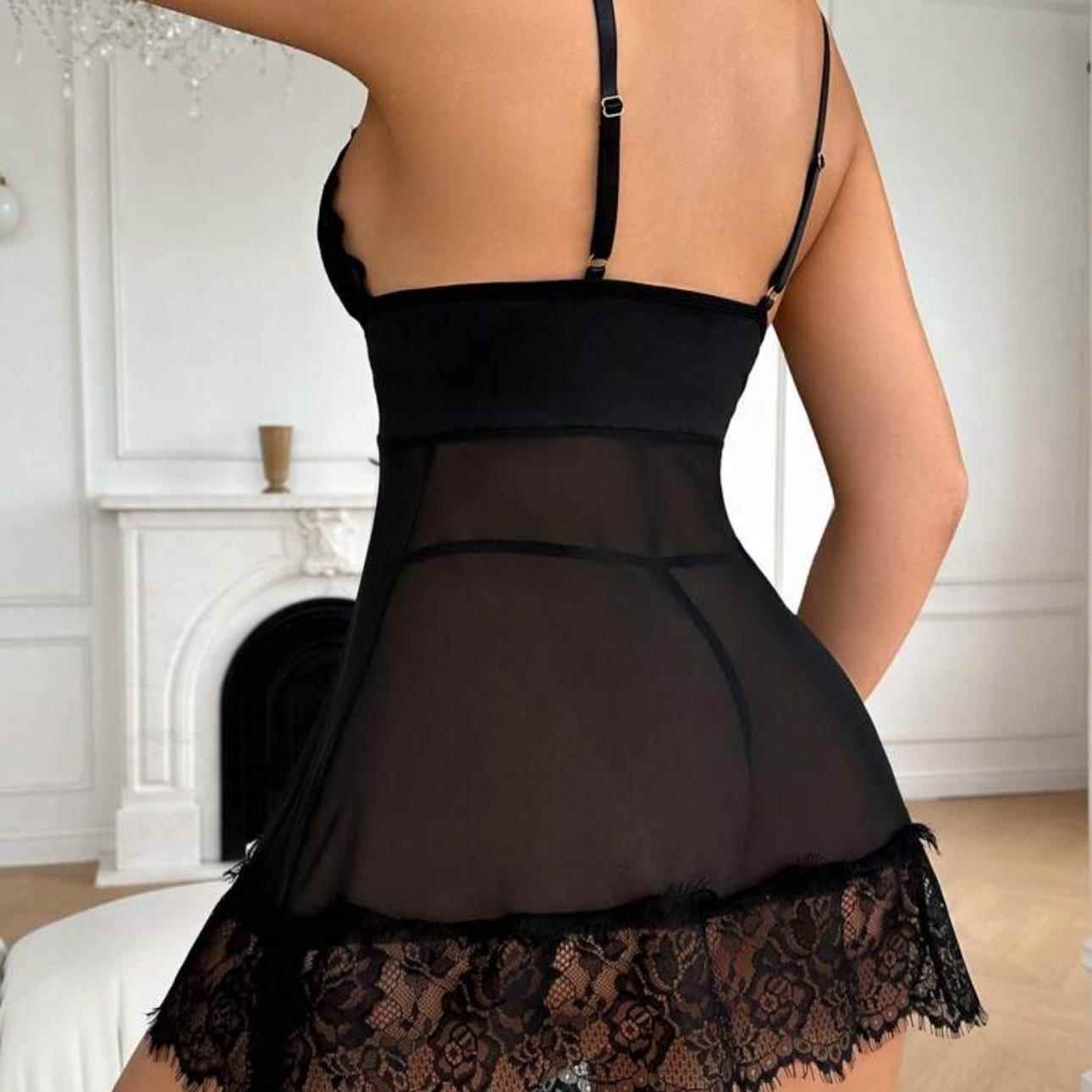 suspenders lingerie womens see-through uniform suit lace