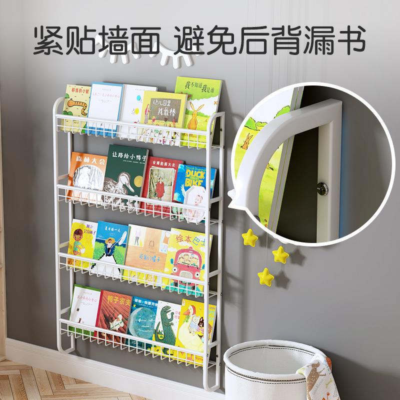 阅读区儿童书架挂壁式绘本架上墙家用书籍小收纳架铁艺墙壁置物架图片