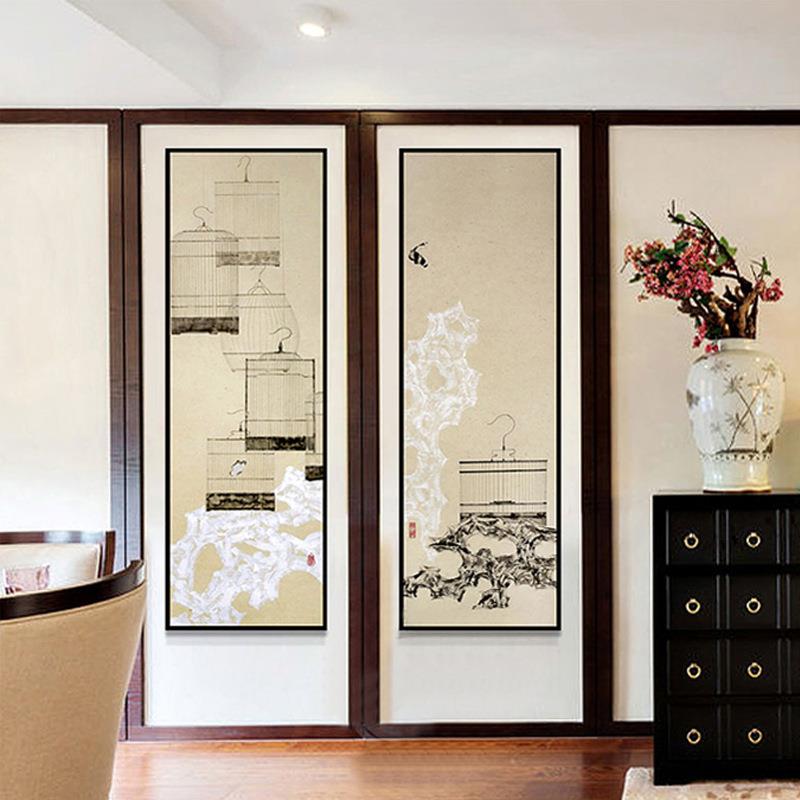栖息古典中式客厅装饰间画玄关书房挂画样板组合酒YZ202207餐厅新图片