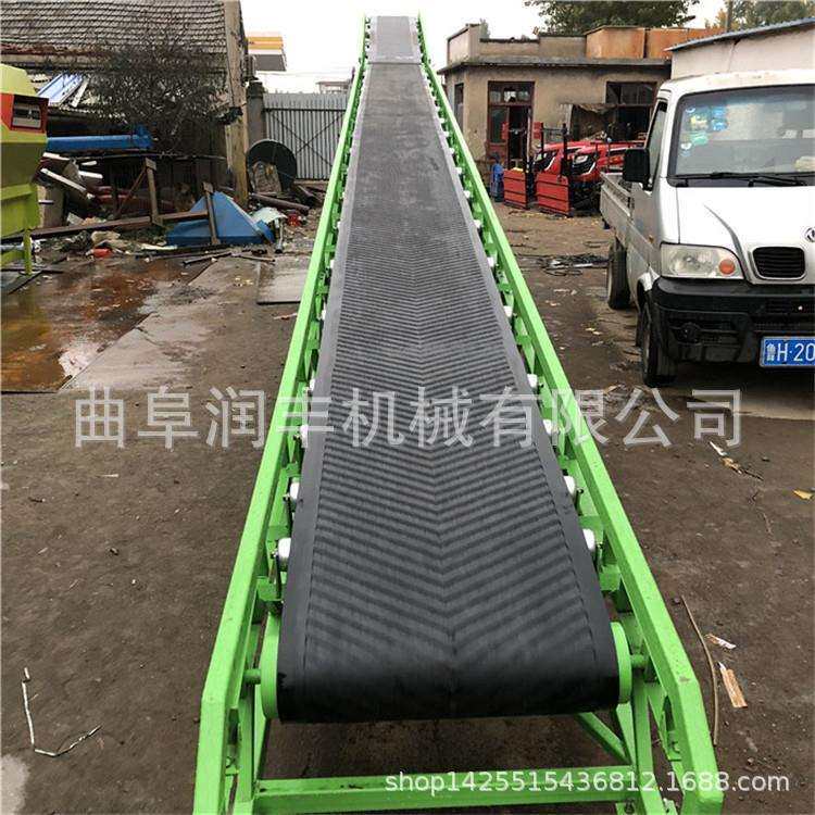 快递粮食带式输送机PVC白色流水线运输机水果箱装物流装车设备