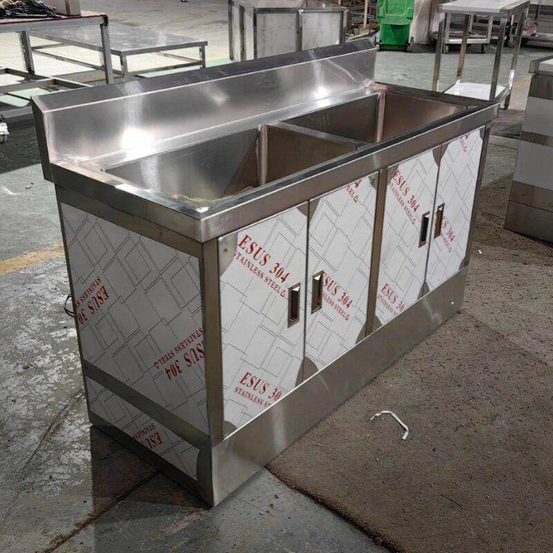 不锈钢水池柜水槽工作台洗漱盥洗单双池洗菜食堂洗手定制厂家直销