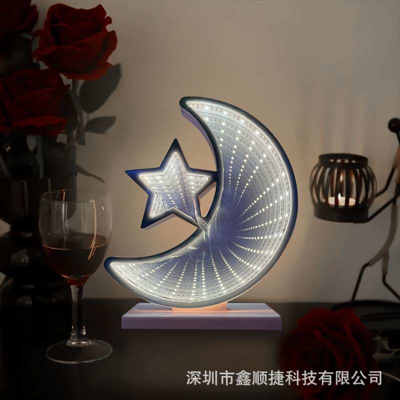 外贸深渊镜双面爱心霓虹灯千层镜立体双面发光字母镜面隧道镜