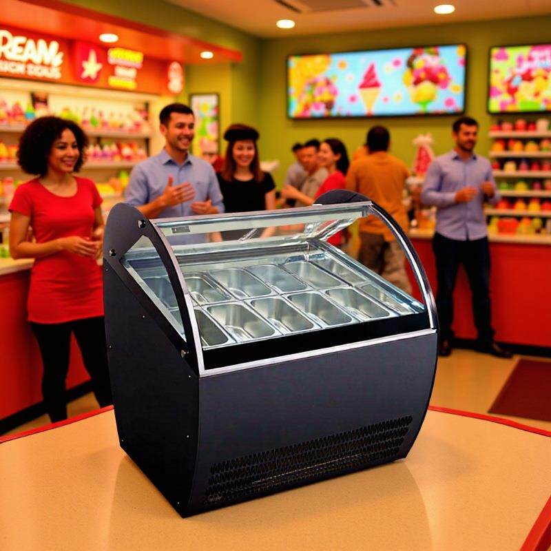 跨境出口商用冰淇淋冷藏柜玻璃弧形台式风冷水果保鲜柜蛋糕甜品柜