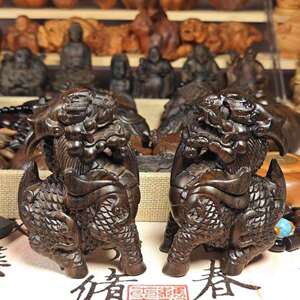 沉香木木雕大献瑞麒麟男士随身盘玩文玩把件实心精雕工艺品摆件