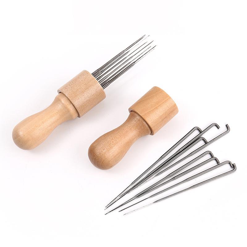 羊毛毡戳戳乐原木色手柄戳笔8针可替换组合手工diy快速毡化戳刺针
