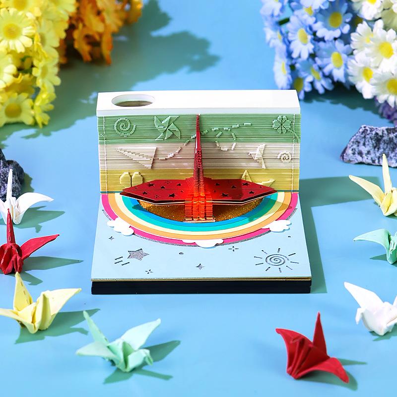 教师节毕业季学校送老师同学文创纪念品创意纸雕摆件3d立体便签本