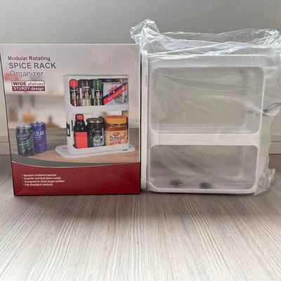 厨房收纳旋转架多层收纳架橱柜食物配料收纳置物架  Swivel store