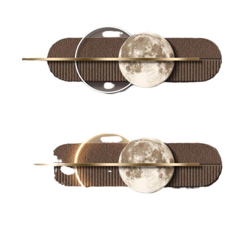 客厅装饰画壁灯月球现代简约沙发背景墙挂画立体画卧室壁画极简