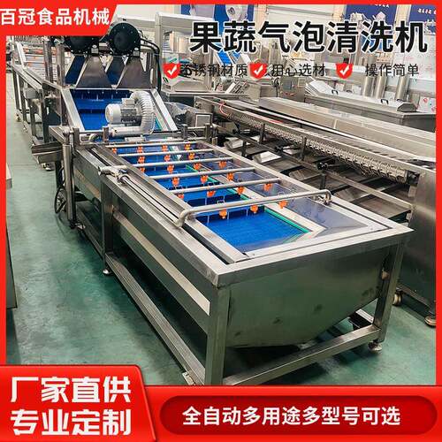 海产品蔬菜泡清洗土设备气豆红CXZ薯清线洗流水油菜鼓泡式果蔬清