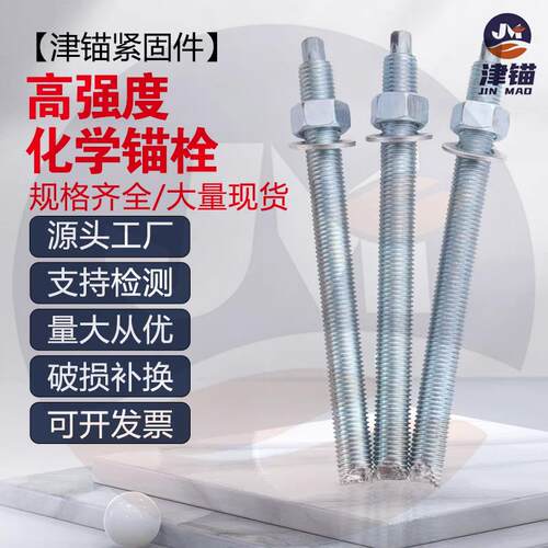 国标化学锚栓厂家直销高强度8.8级膨胀螺栓胶管 抗震耐腐蚀承重强