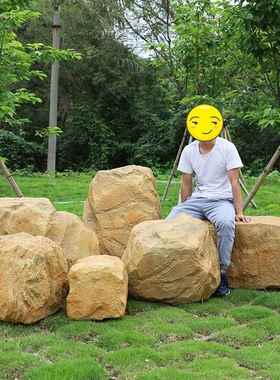 玻璃钢仿真假石头大摆件户外庭院造景装饰园林假山拍摄道具景观石
