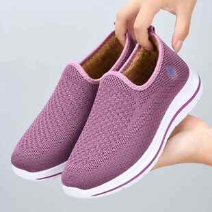 高档老北软底妈妈鞋冬季加京绒中老年步鞋人女款二防滑老棉鞋奶奶