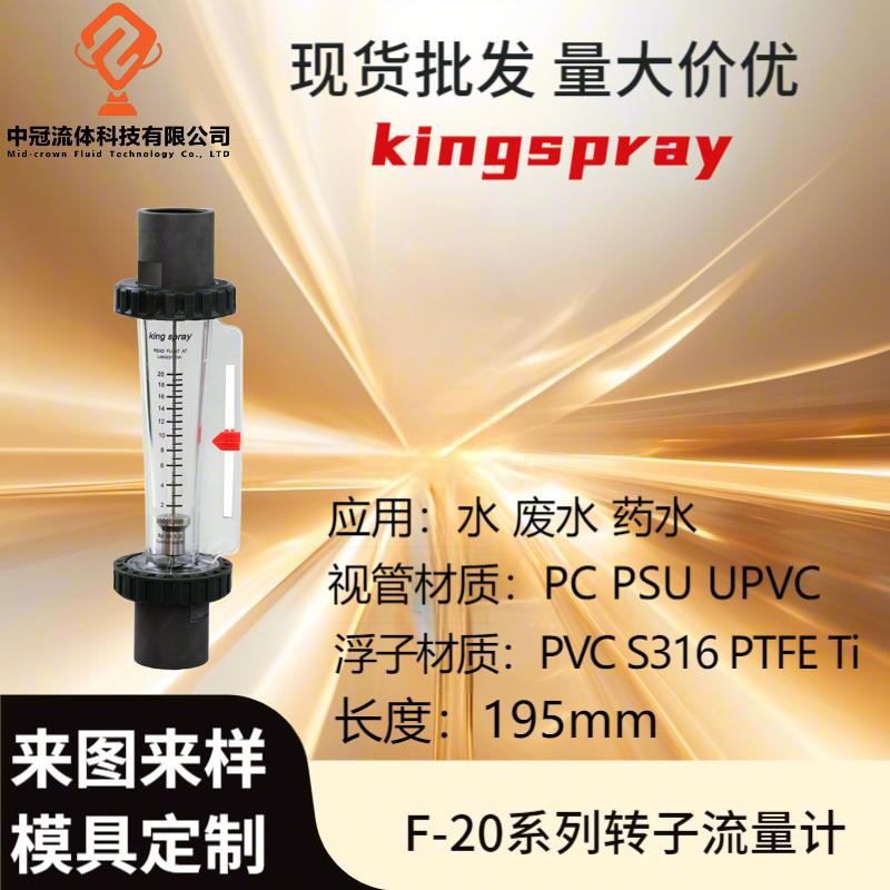 KingsprayF20气体浮子流量计DN20量程接口耐腐蚀工业水表高精度