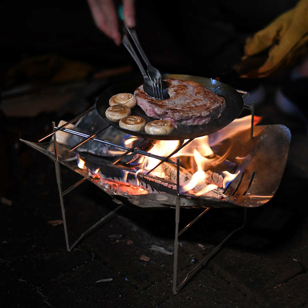 户外折叠支架炉 不锈钢柴火炉  木炭篝火架焚烧架野营野餐烧烤架