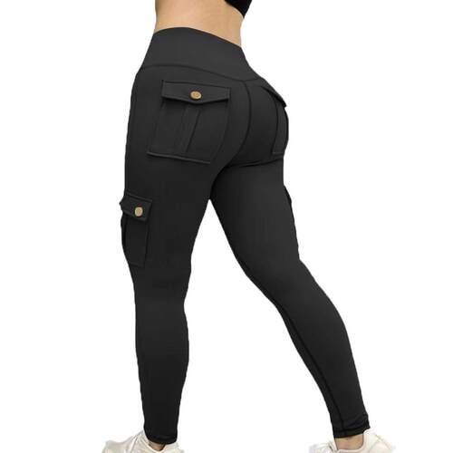 Pockets Gym Leggings Women High Waist Fashion Fitness Pants