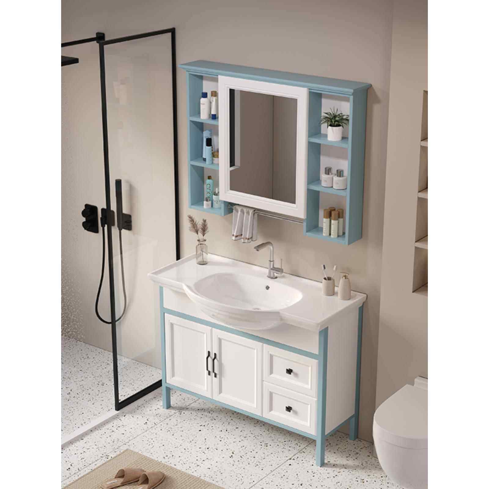 浴室柜组合落地柜卫生间防水洗脸盆一体陶瓷盆洗手盆洗漱台碳纤维,家装主材,浴室柜组合,淘宝优惠券,粉丝福利购,淘宝优惠卷