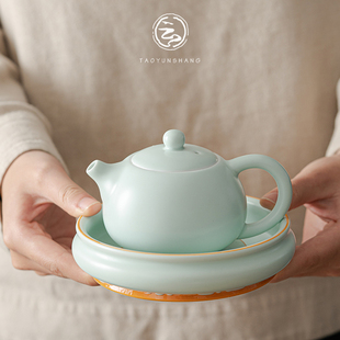 精品汝窑茶壶西施壶家用过滤泡茶壶功夫茶具陶瓷单壶礼盒 陶云尚