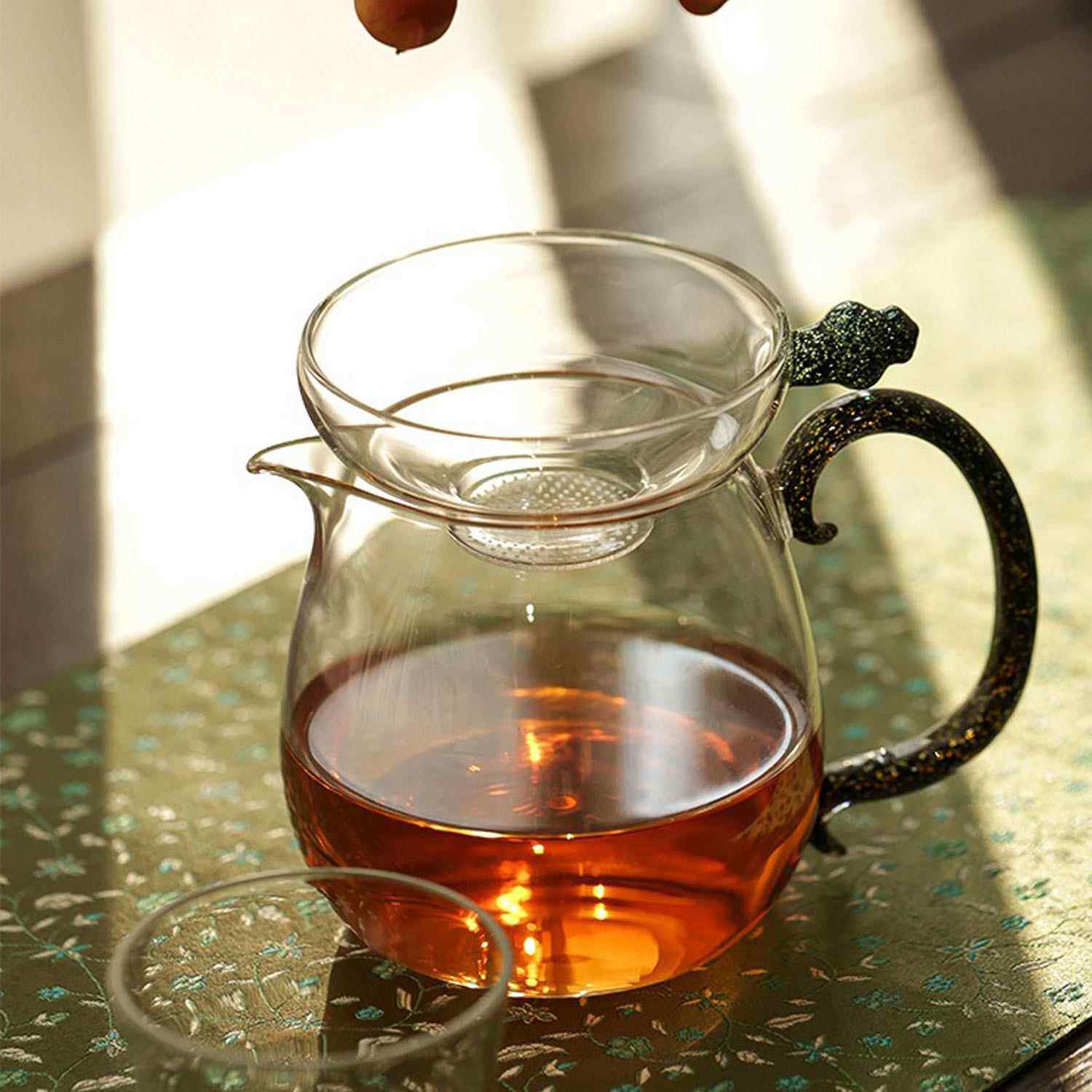 日式玻茶滤器奉珠滤网茶OEM漏过茶创璃意滤茶叶滤茶器叶过滤网茶