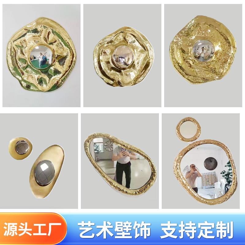 创意艺术不锈钢壁挂欧式椭圆不规则雕塑摆件售楼处酒店大堂客厅