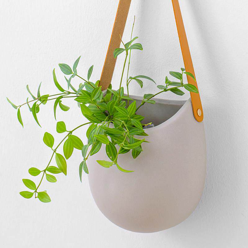 陶瓷壁挂花器饭厅墙面装饰免打孔挂式花盆墙上垂吊水培绿植花瓶