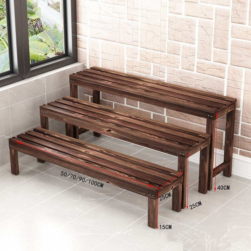 碳化实木花架单层绿萝花盆架阳台花架肉肉架户外种菜架