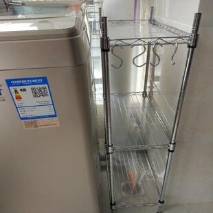 25cm夹缝置物架三层碳钢厨房置物架可调节台面碗盘摆放调味罐